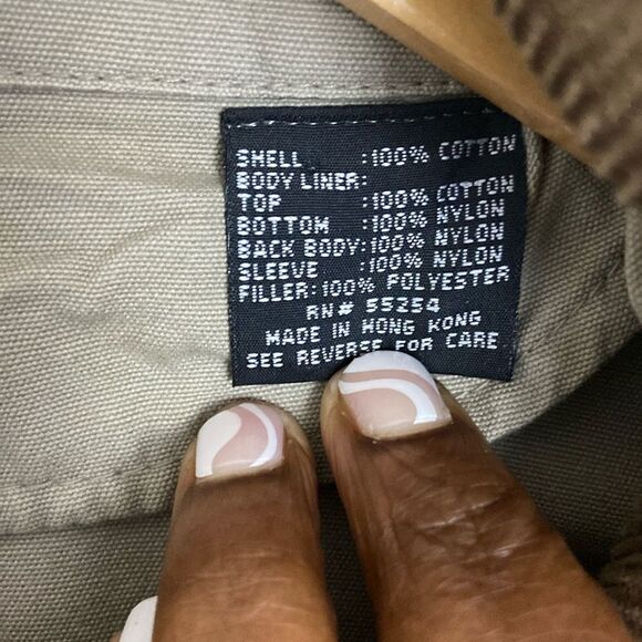 Men’s Khaki Cotton Chore Coat Brown Corduroy Collar size L Utility Streetwear - Picture 9 of 9